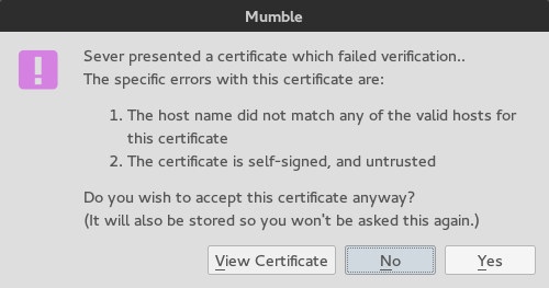 Certificate accept Certificate accept
