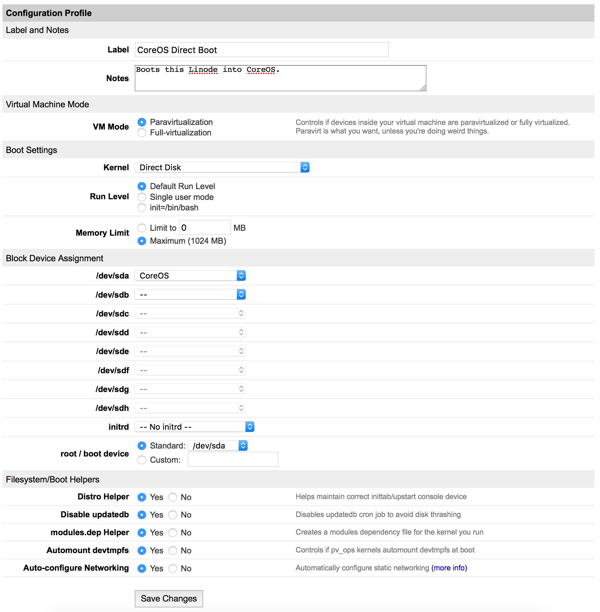 Configuration profile Configuration profile