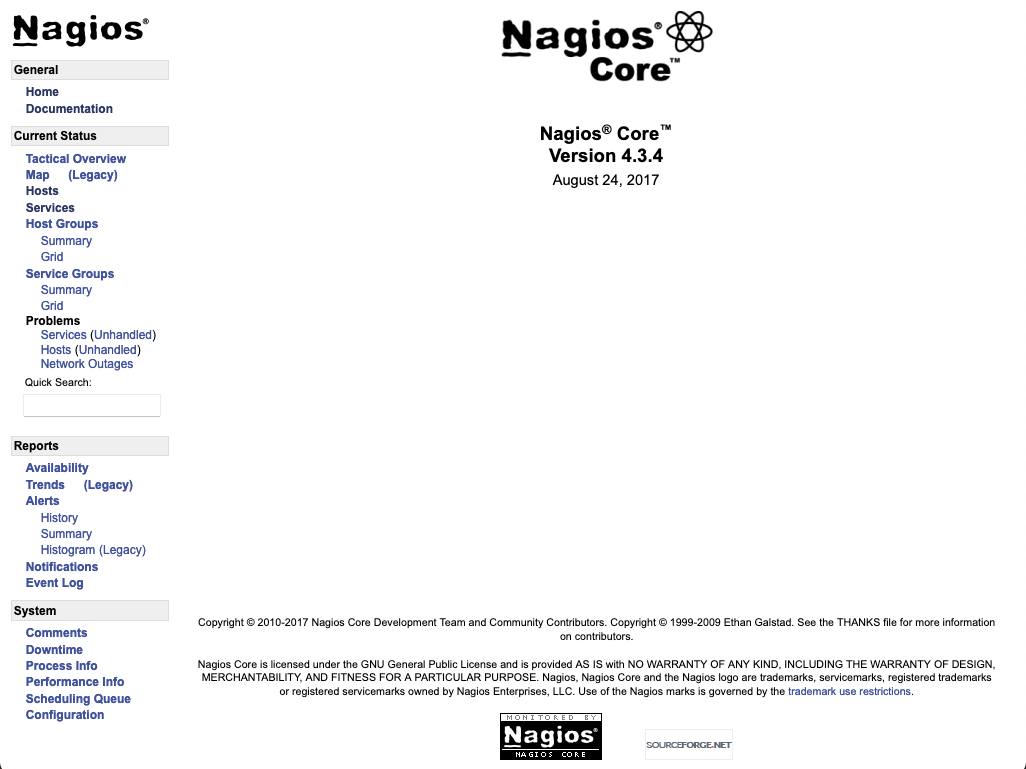 Landing page for Nagios Landing page for Nagios