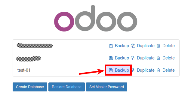 Back up a database in Odoo Back up a database in Odoo
