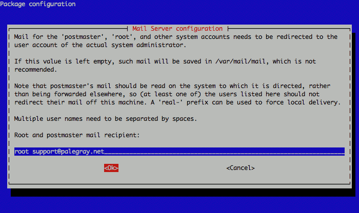 Exim postmaster configuration on Debian 5. Exim postmaster configuration on Debian 5.