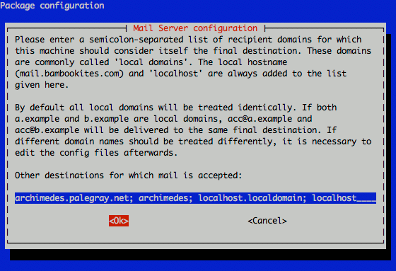Exim4 mail destination configuration on Debian 5 (Lenny). Exim4 mail destination configuration on Debian 5 (Lenny).