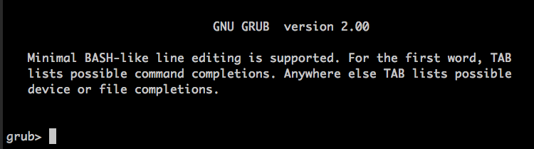 GRUB prompt GRUB prompt
